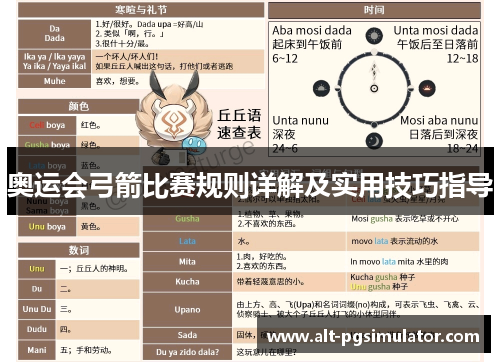 奥运会弓箭比赛规则详解及实用技巧指导