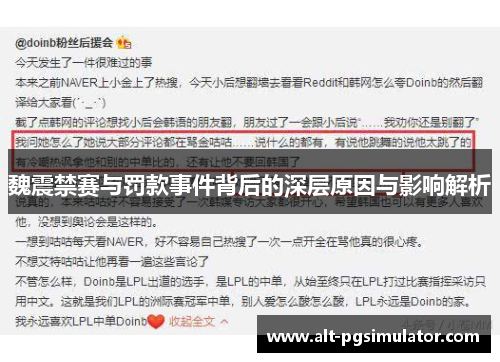 魏震禁赛与罚款事件背后的深层原因与影响解析